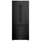 RF3017FFD00-BLU - Gordon Ramsay by THOR Kitchen 30 Inch 17.7 cu ft French Door Counter Depth Refrigerator with Ice Maker in Black/Navy Blue