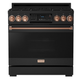 RSG36B-RSG - Gordon Ramsay by THOR Kitchen 36 Inch Professional Gas Range with Tilt Panel Touch Control in Black/Rose Gold