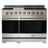 RSG48ELP-BRZ - Gordon Ramsay by THOR Kitchen 48 Inch Professional Liquid Propane Range with Tilt Panel Touch Control in Stainless Steel/Bronze