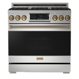 RSG36-BRZ - Gordon Ramsay by THOR Kitchen 36 Inch Professional Gas Range with Tilt Panel Touch Control in Stainless Steel/Bronze