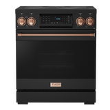 RSE30B-RSG - Gordon Ramsay by THOR Kitchen 30 Inch Professional Electric Range with Tilt Panel Touch Control in Black/Rose Gold